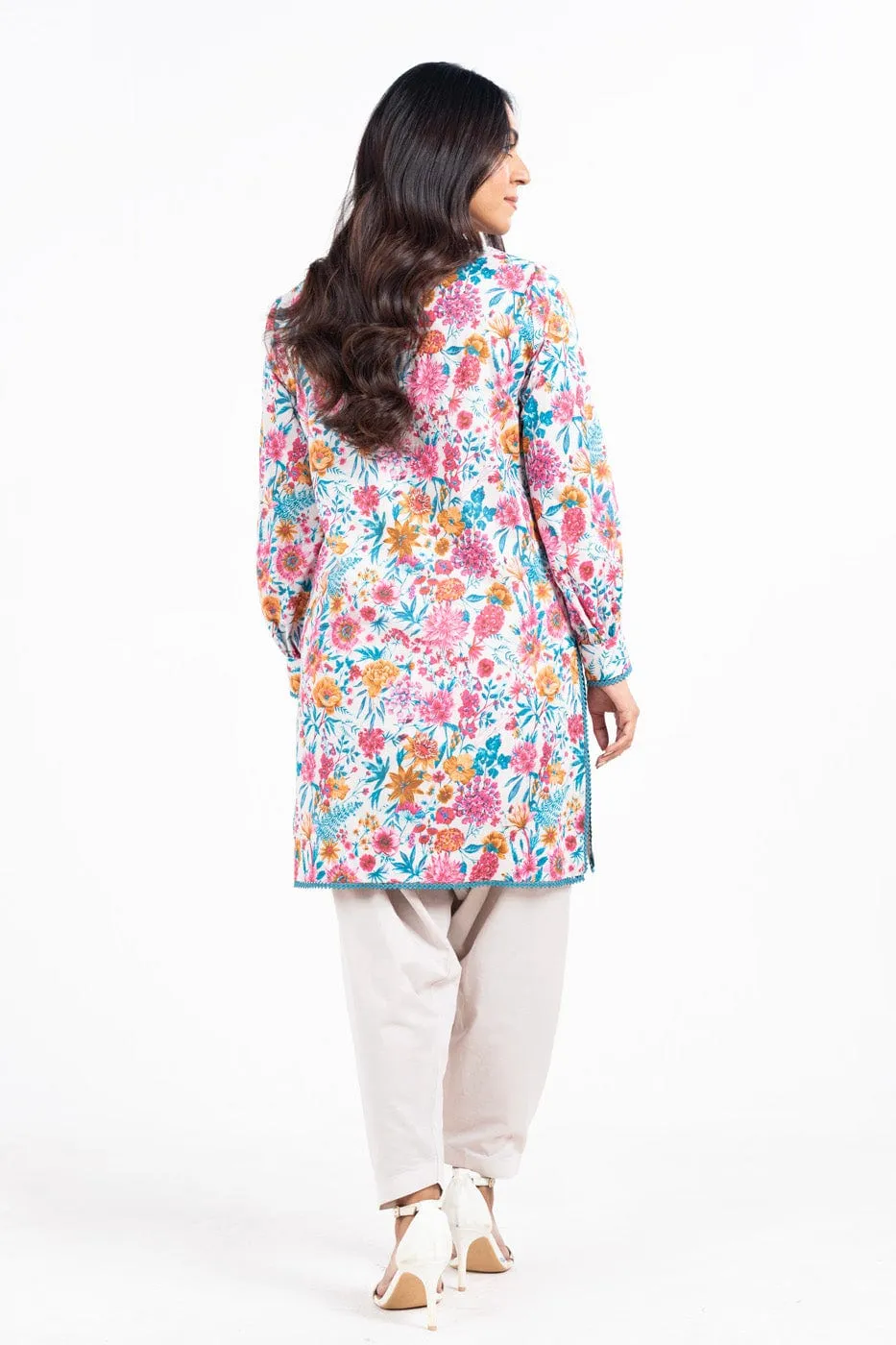 1 Pc Printed Silver Lawn Shirt 