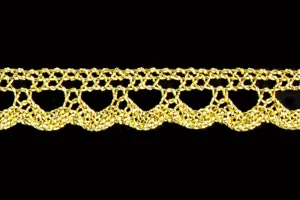 1/2" Bright Gold Metallic Edging Lace (Made in England)