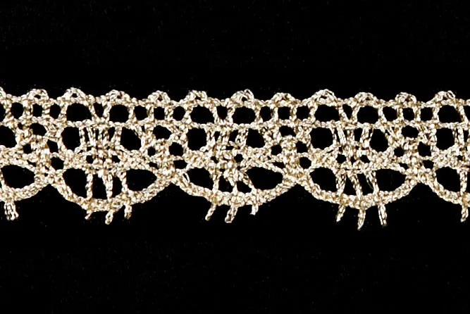 1/2" Metallic Pale Gold Crochet Edging Lace (Made in England)