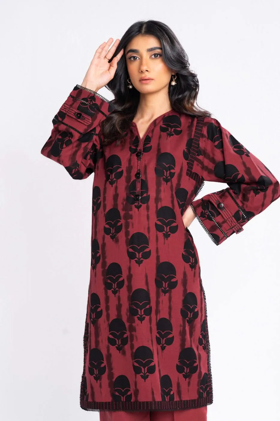 2 Piece Printed Khaddar Suit With Khaddar Trouser