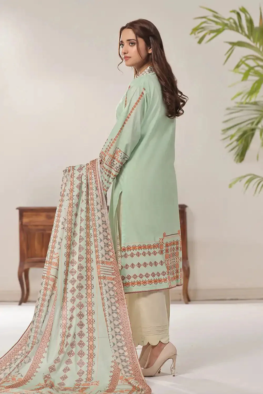 2PC Unstitched Printed Lawn Shirt and Dupatta KSD-2376