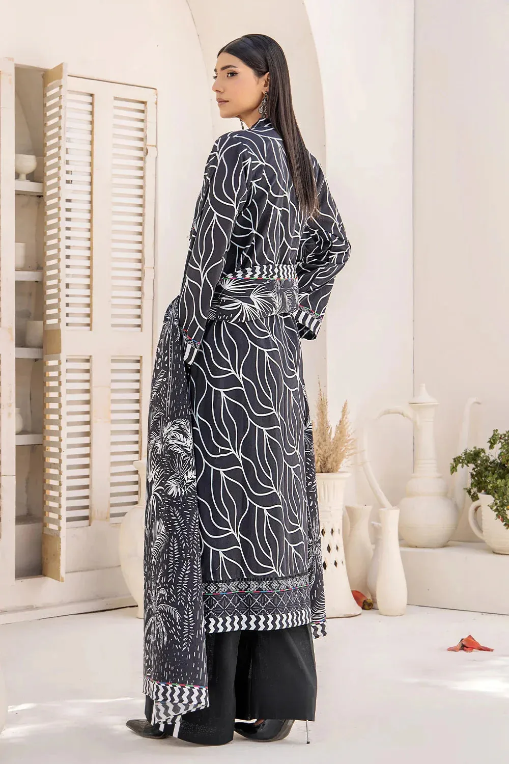 2PC Unstitched Printed Lawn Shirt and Dupatta KSD-2483