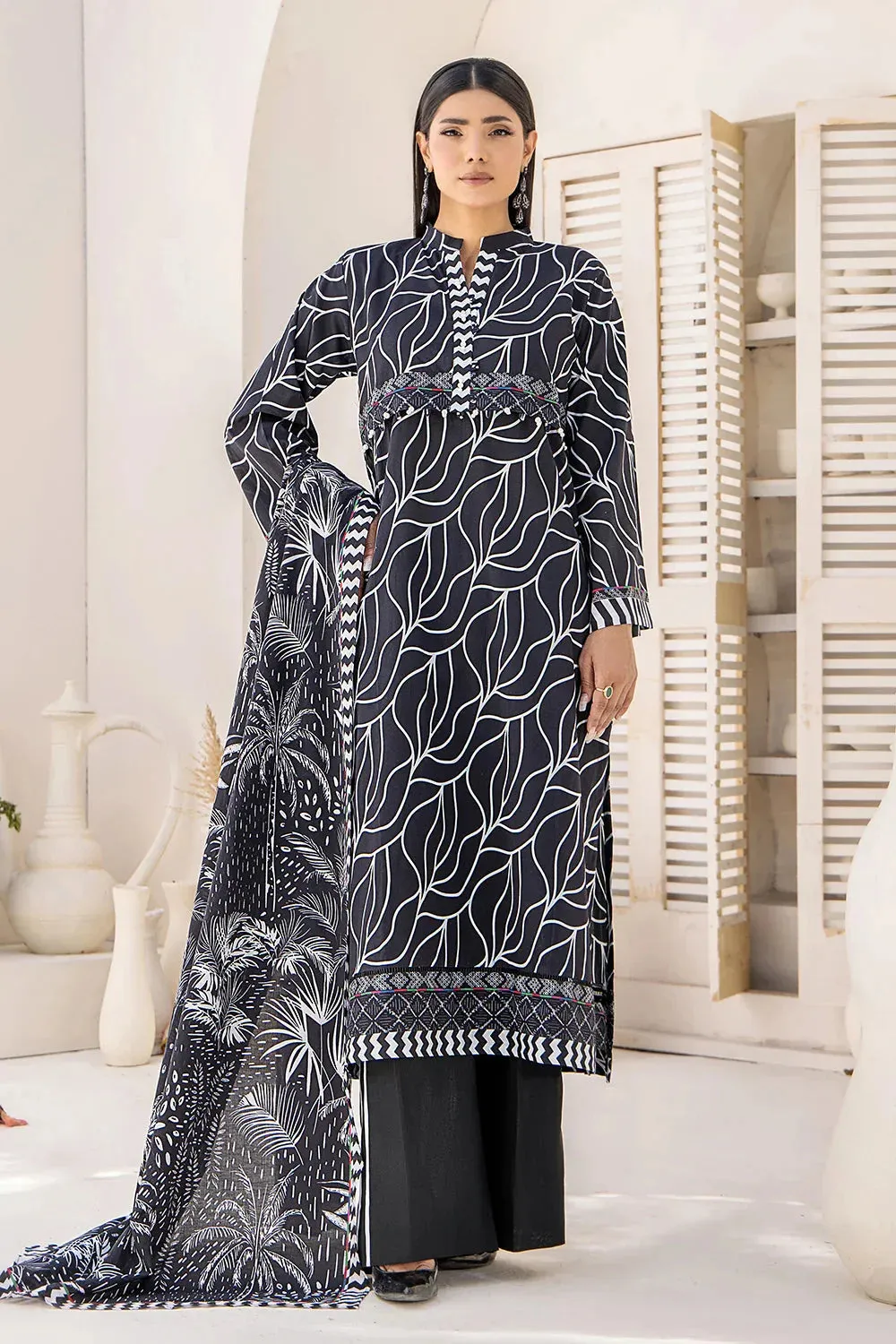 2PC Unstitched Printed Lawn Shirt and Dupatta KSD-2483