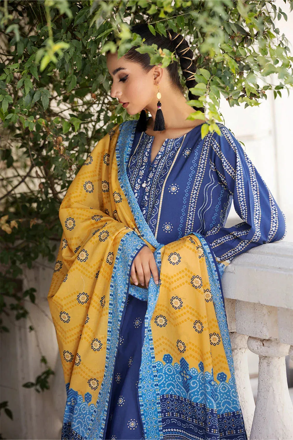 2PC Unstitched Printed Lawn Shirt and Dupatta KSD-2658