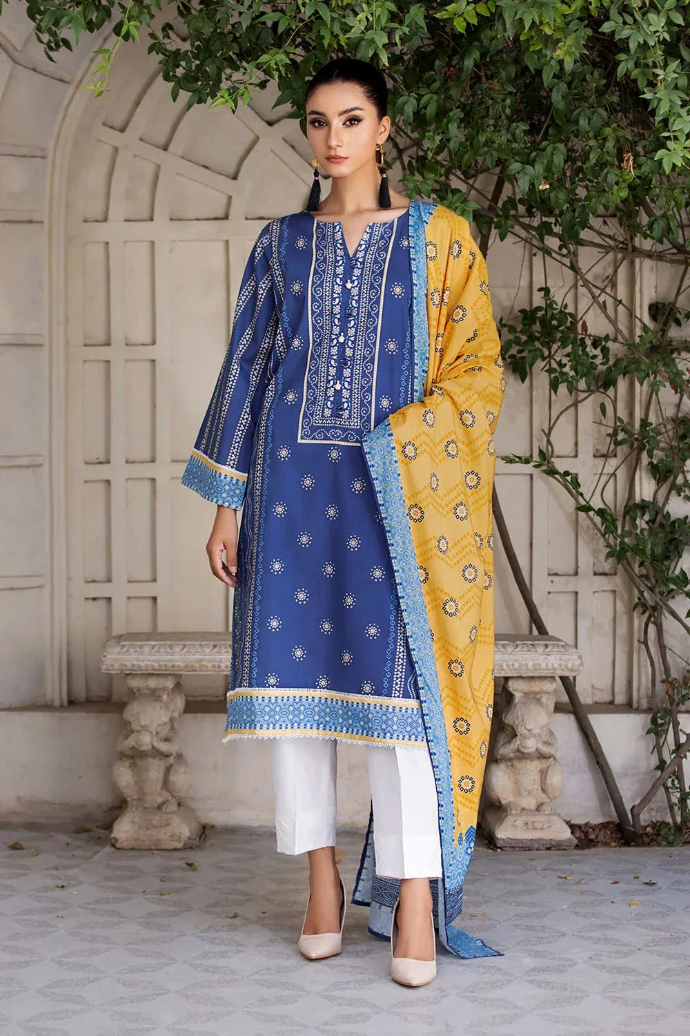 2PC Unstitched Printed Lawn Shirt and Dupatta KSD-2658