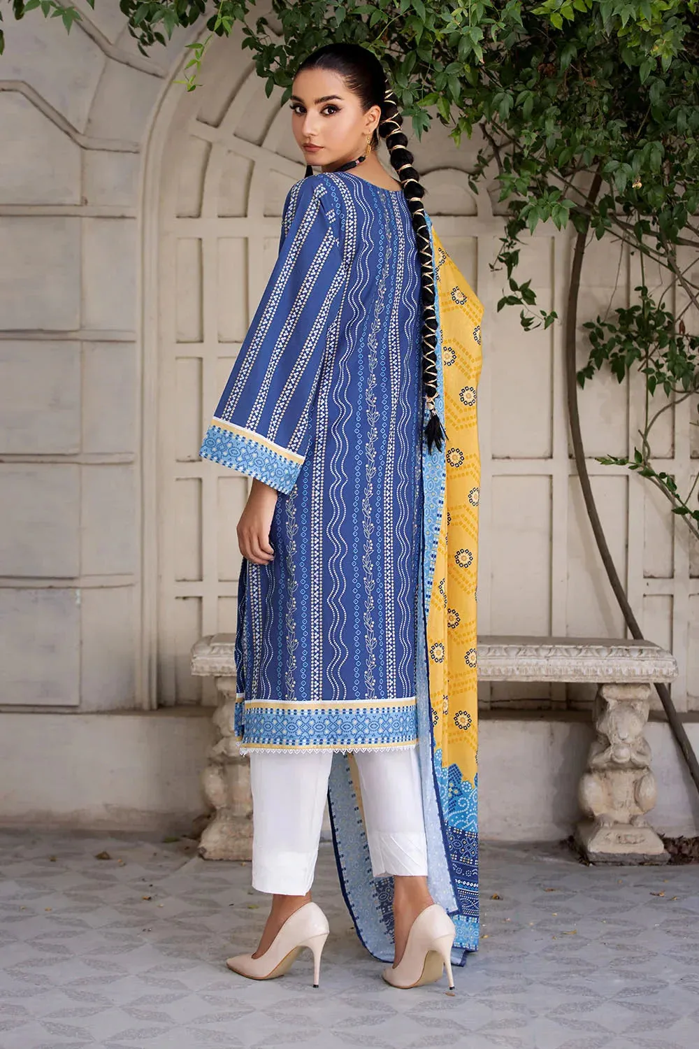 2PC Unstitched Printed Lawn Shirt and Dupatta KSD-2658