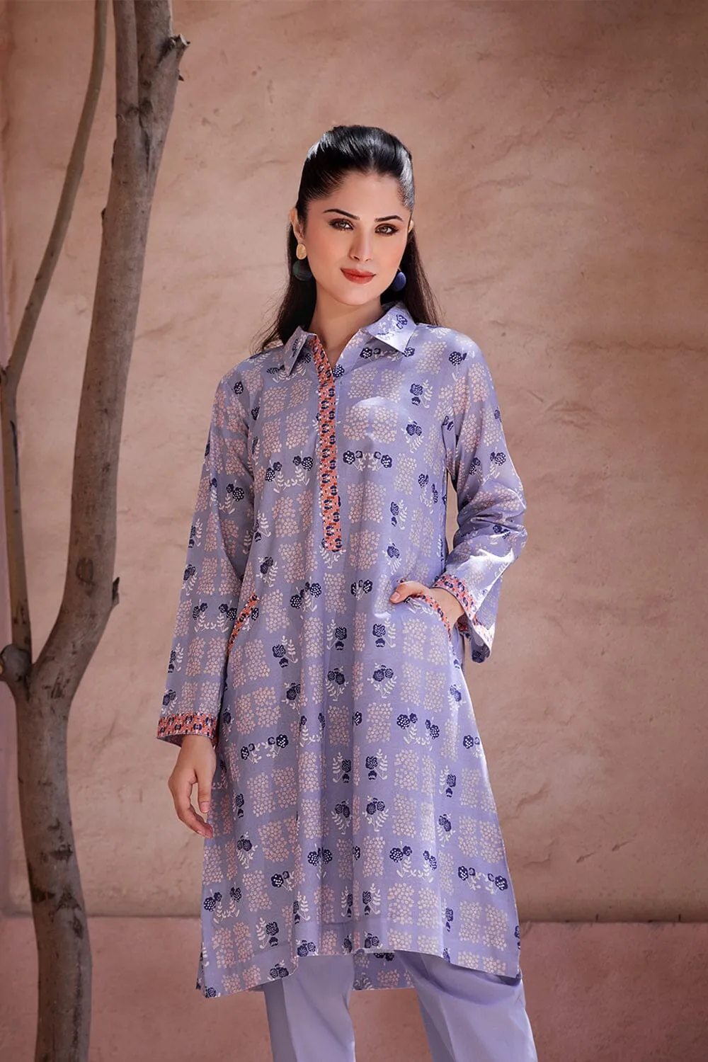 2PC Unstitched Printed Lawn Shirt and Trouser KST-2634