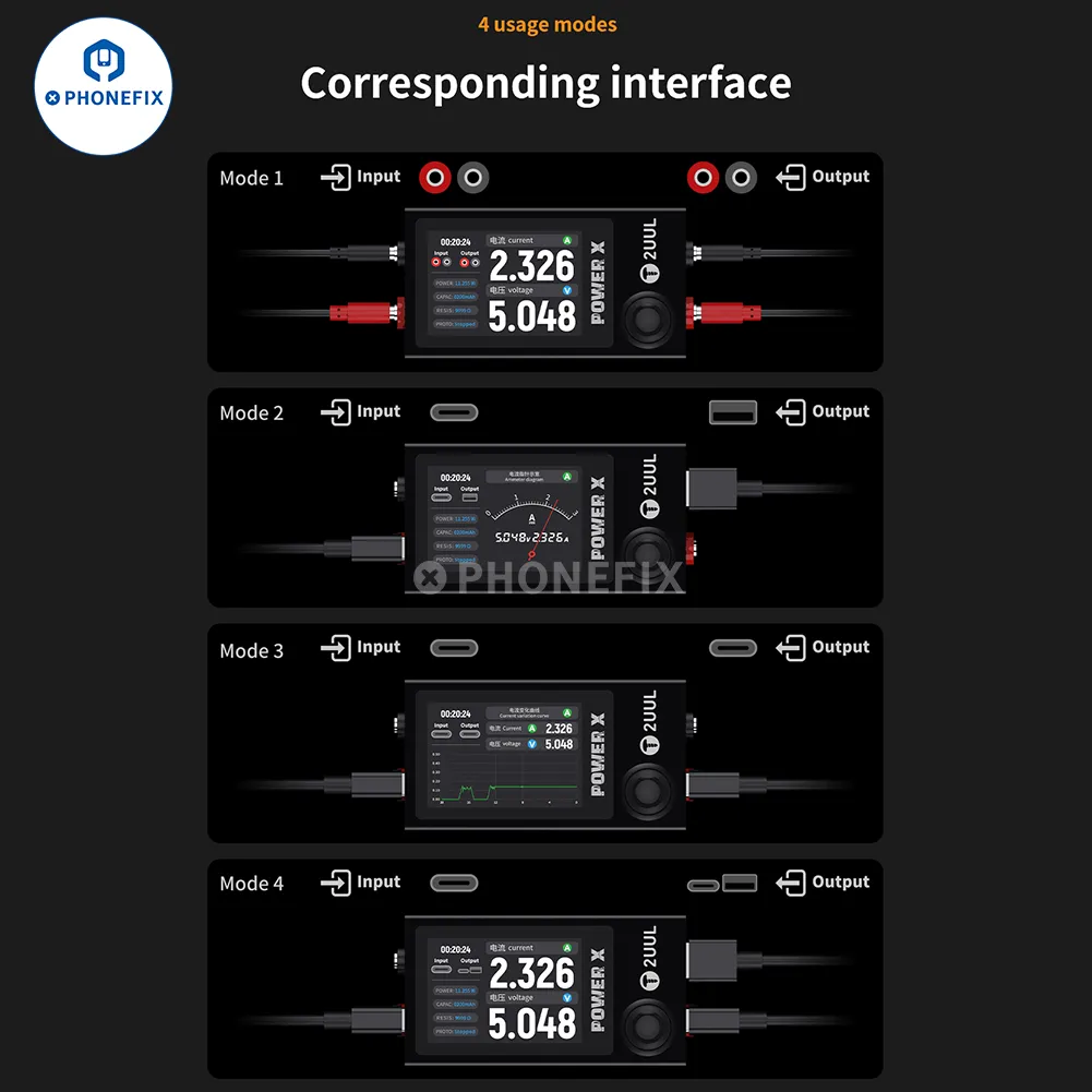 2UUL POWER X Tester Voltage Current Pointer Real-time Display