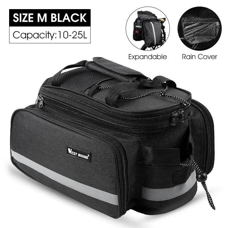 3 In 1 Waterproof Bicycle Trunk Bag MTB Road Bike Bag Large Capacity Travel Luggage Carrier Rear Seat Rack Panniers