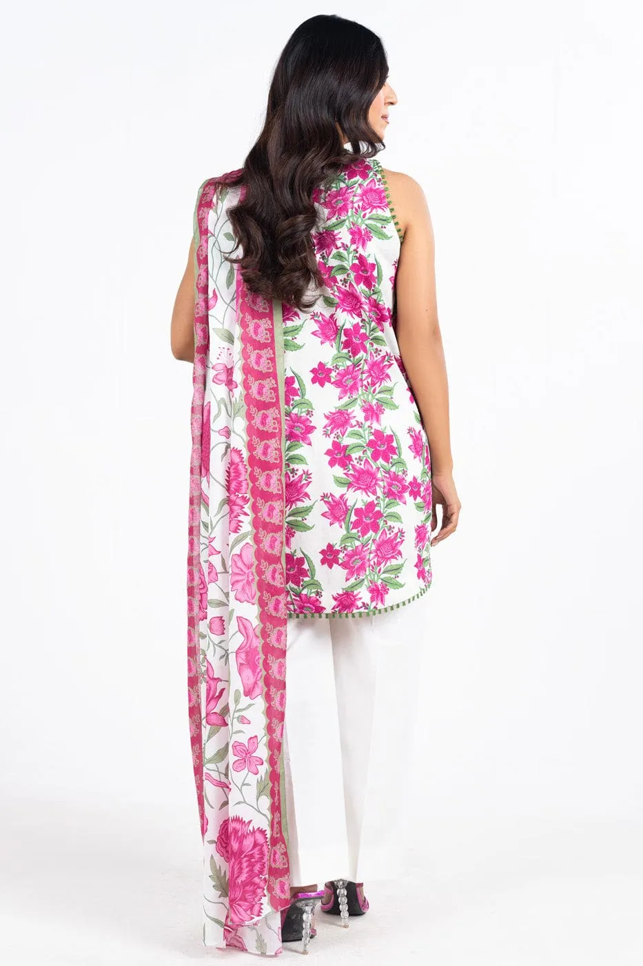 3 Pc Printed Lawn Suit With Lawn Dupatta