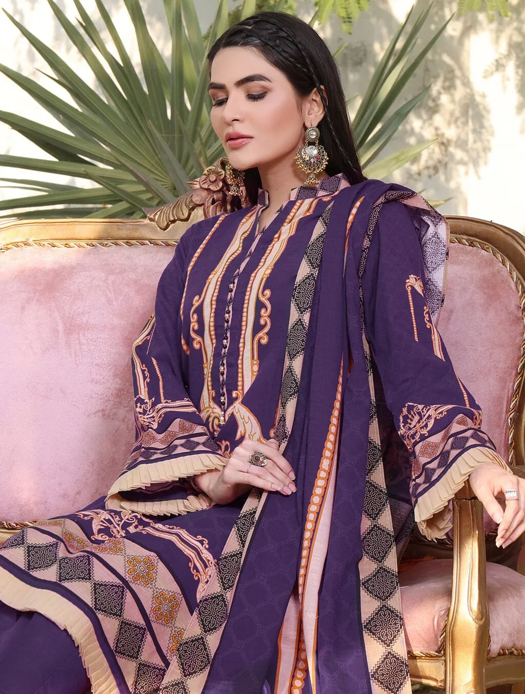 3 Piece Unstitched Suit KKH-1529