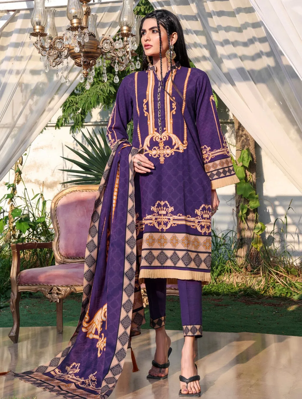 3 Piece Unstitched Suit KKH-1529