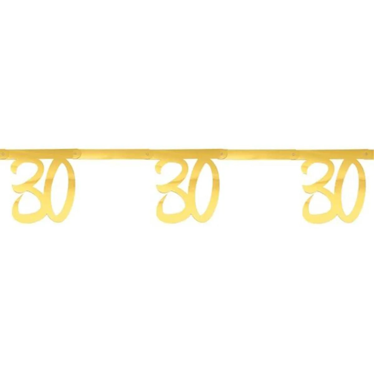 30 Years Old Birthday Banner, Metallic Gold