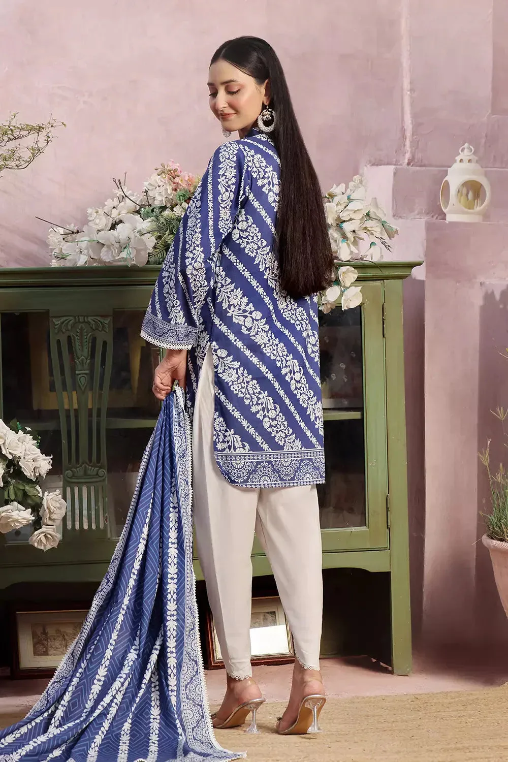 3PC Printed Unstitched Lawn Suit KLA-2792