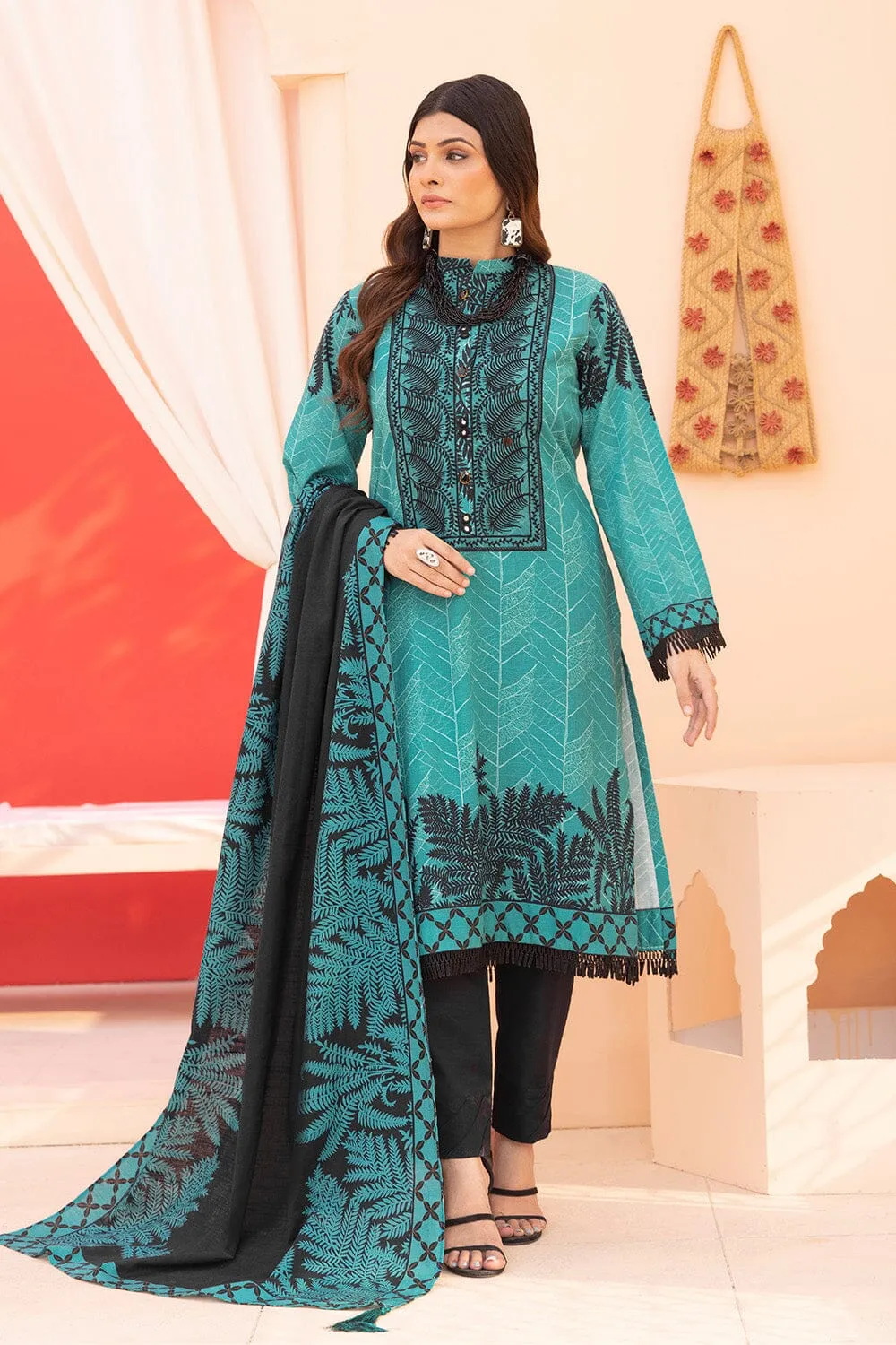 3PC Unstitched Khaddar Suit KKHE-2262