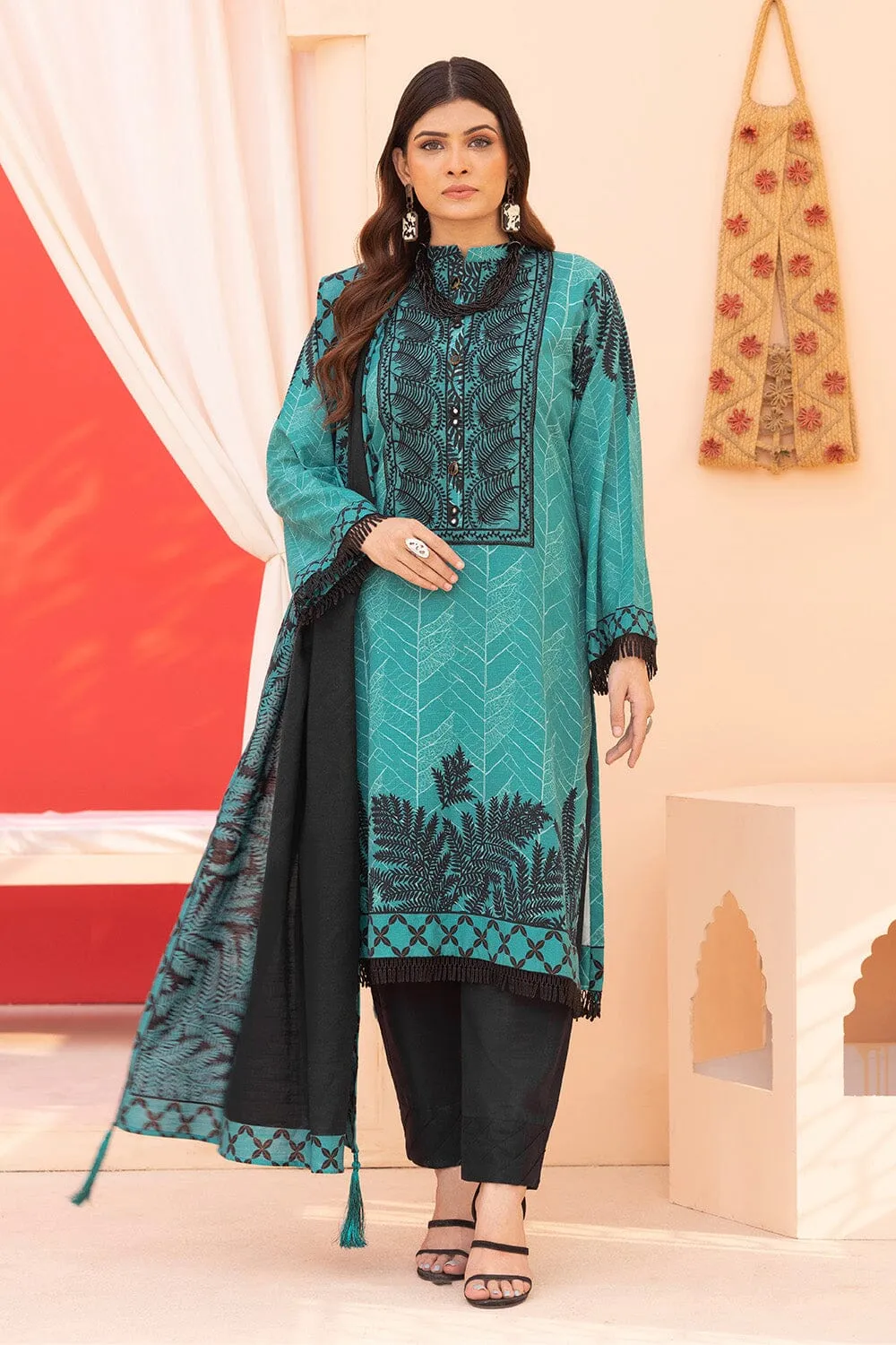 3PC Unstitched Khaddar Suit KKHE-2262