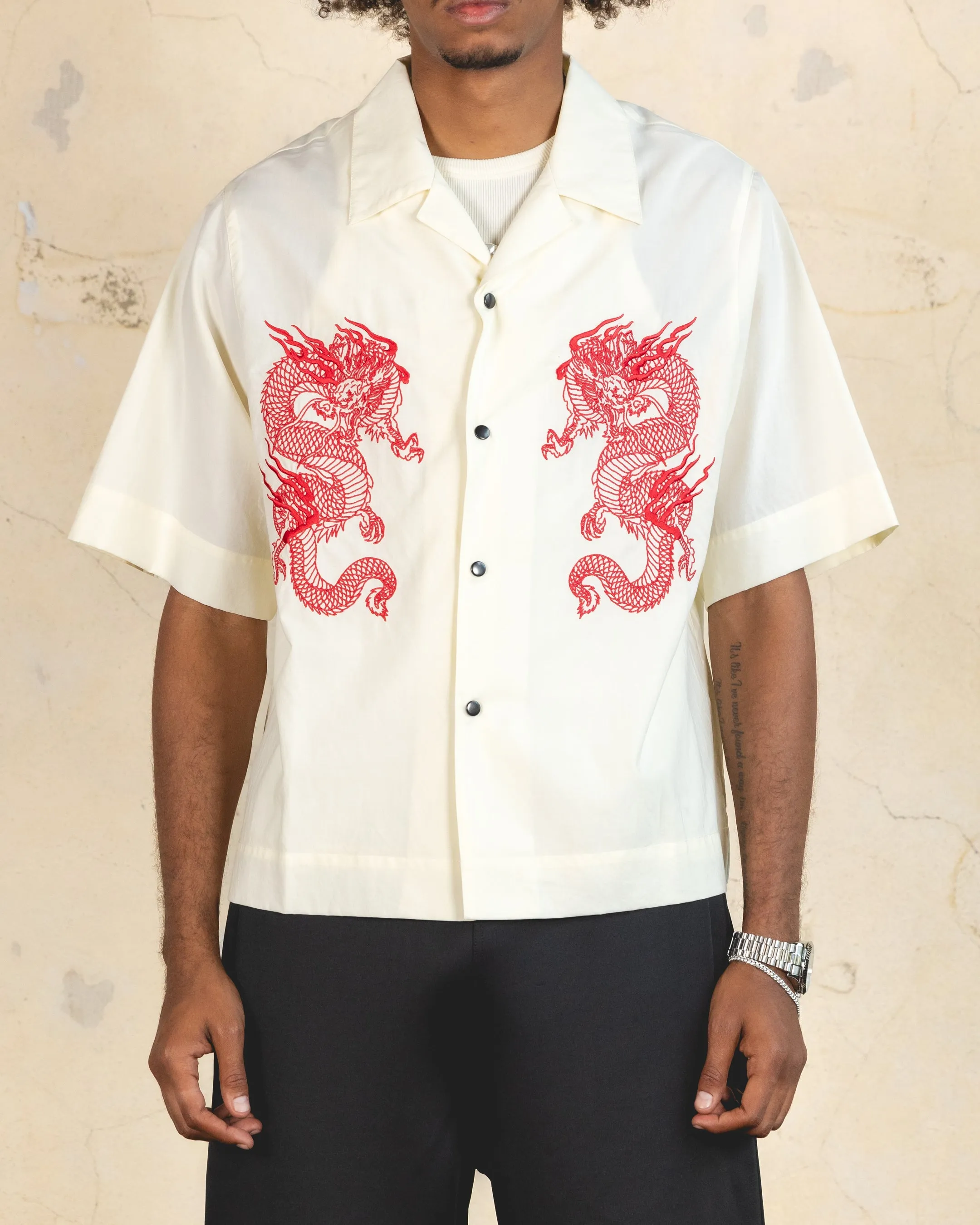 404 Drago Button Up Shirt Off White