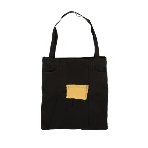 424 ON FAIRFAX Black & Blue Flannel Patched Tote Bag