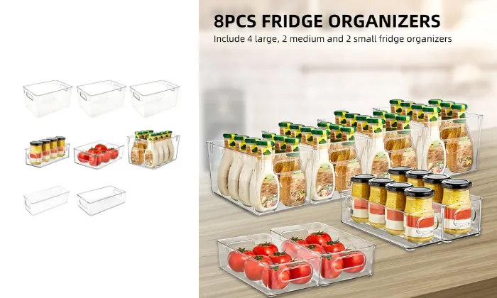 8Pcs Fridge Organizer