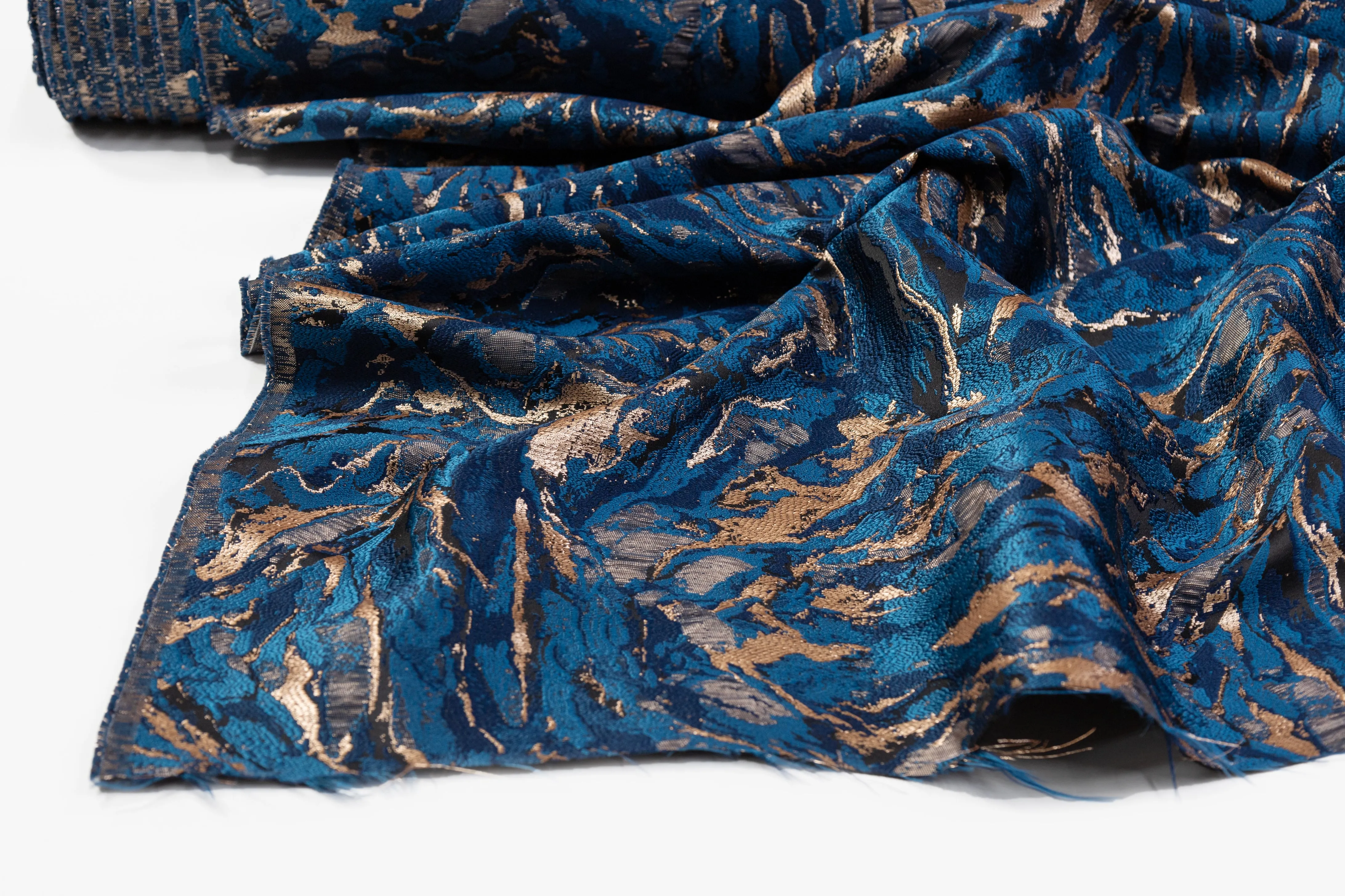 Abstract Metallic Brocade - Blue