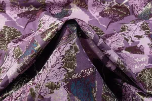 Abstract Metallic Brocade - Purple / Burgundy / Blue