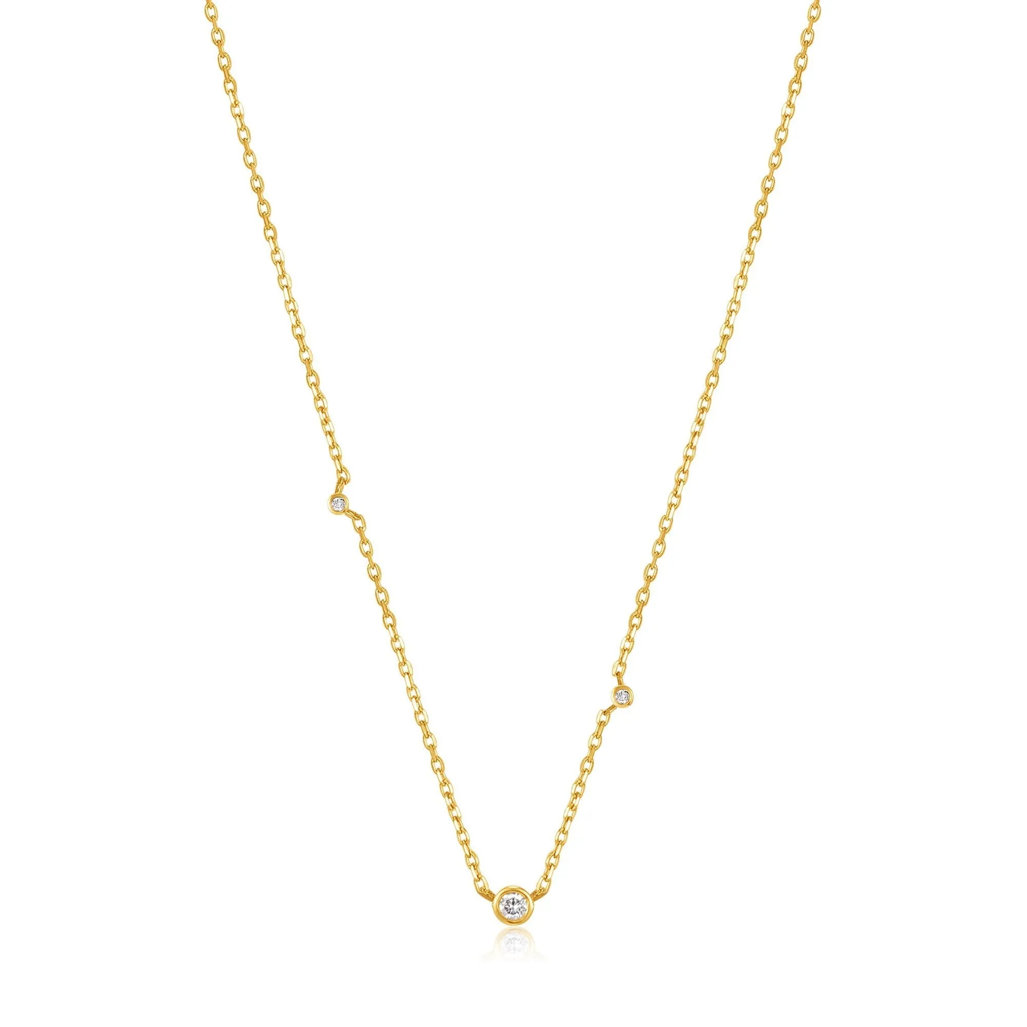 Ania Haie 14kt Gold Triple Natural Diamond Necklace