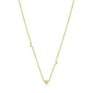 Ania Haie 14kt Gold Triple Natural Diamond Necklace