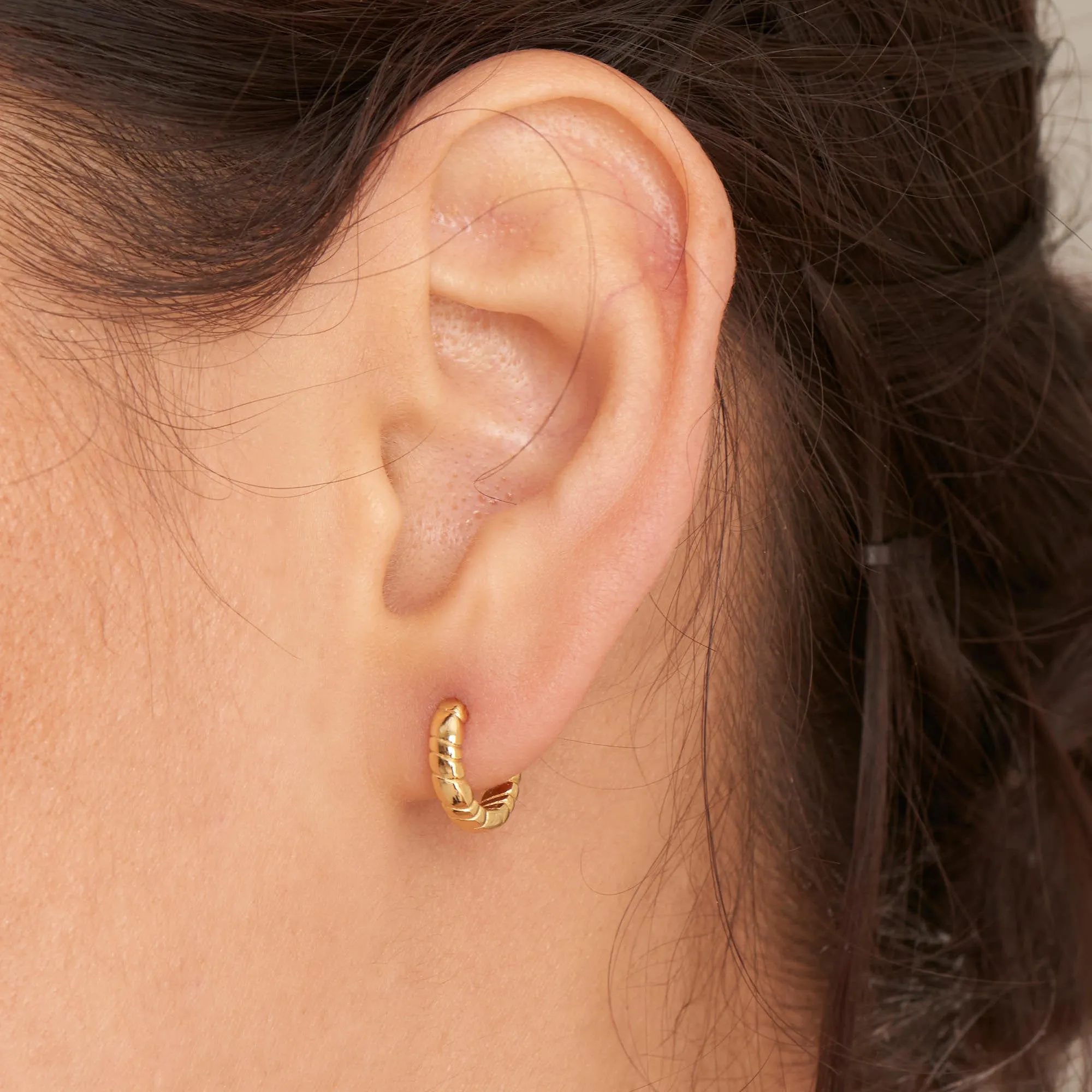 Ania Haie Gold Smooth Twist Huggie Hoop Earrings