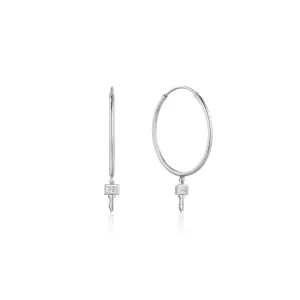 Ania Haie Silver Key Hoop Earrings