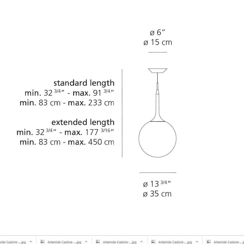 Artemide Castore 35 suspension lamp