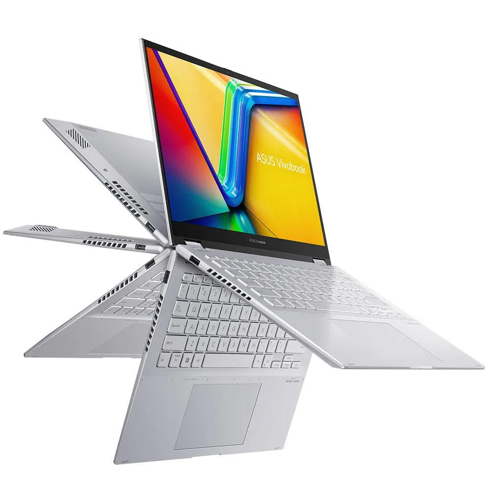 Asus Vivobook S 14 Flip TN3402YA-LZ555W Laptop (AMD Ryzen 5-7430U - 8GB Ram - M.2 NVMe 512GB - AMD Radeon Graphics - 14 Inch WUXGA IPS 60Hz - Win11) - Silver