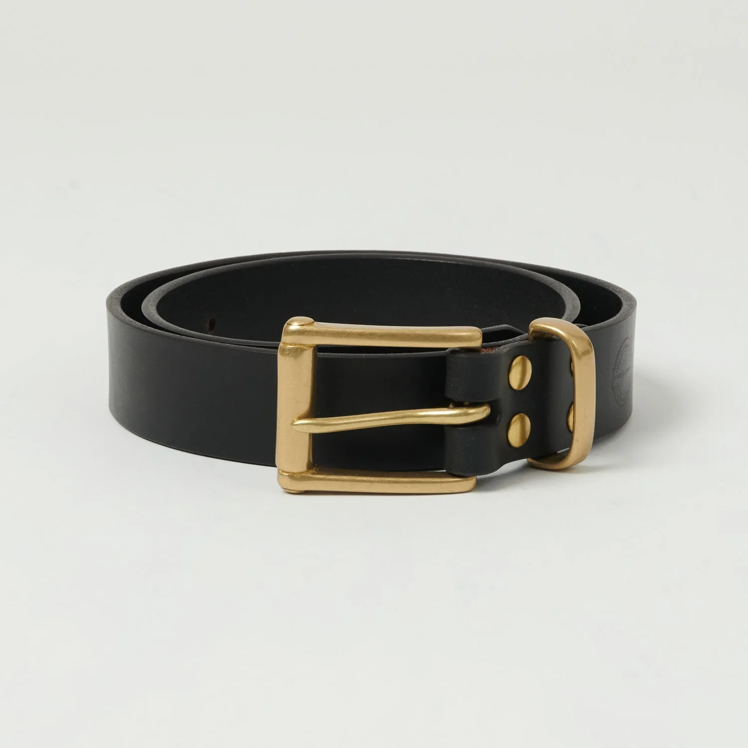 Barnes & Moore Garrison Belt - Black/Brass