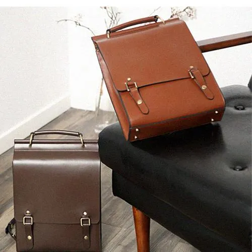 Best Brown Leather Womens Satchel Backpack Laptop Leather Brown School Backpack for Women