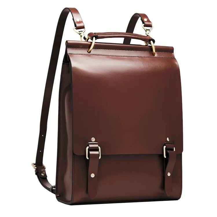 Best Brown Leather Womens Satchel Backpack Laptop Leather Brown School Backpack for Women