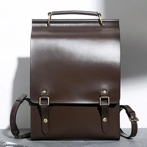 Best Brown Leather Womens Satchel Backpack Laptop Leather Brown School Backpack for Women