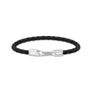 Black leather bracelet