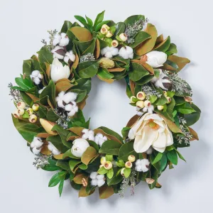 Blooming Magnolia, Cotton & Cream Berry Pods All Seasons Estate Wreath