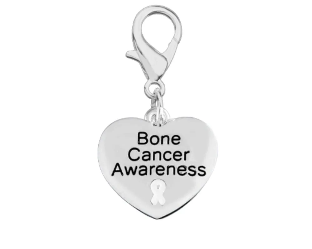 Bone Cancer Heart Awareness Hanging Charms