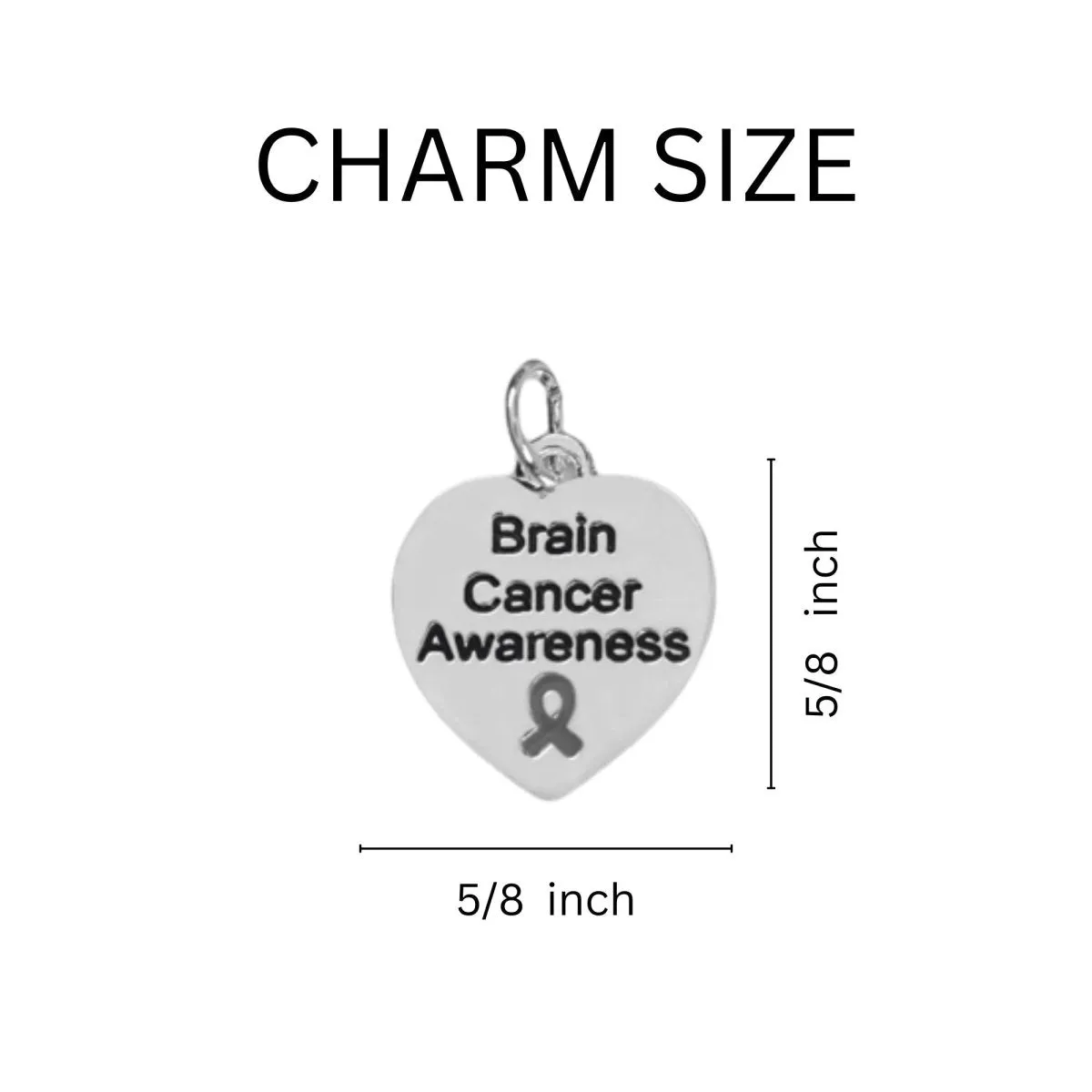 Brain Cancer Awareness Heart Hanging Charms