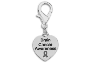 Brain Cancer Awareness Heart Hanging Charms