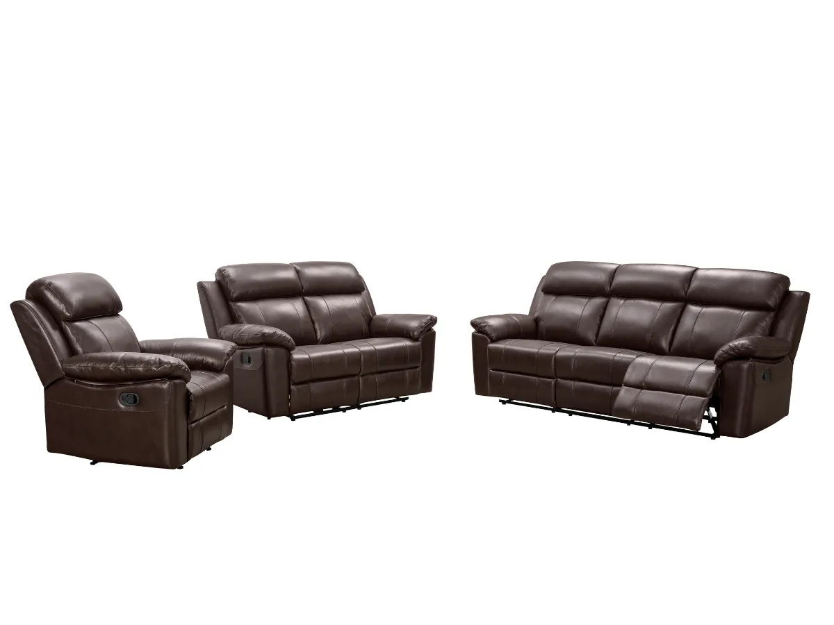 Braylen Top Grain Leather Reclining Sofa Set