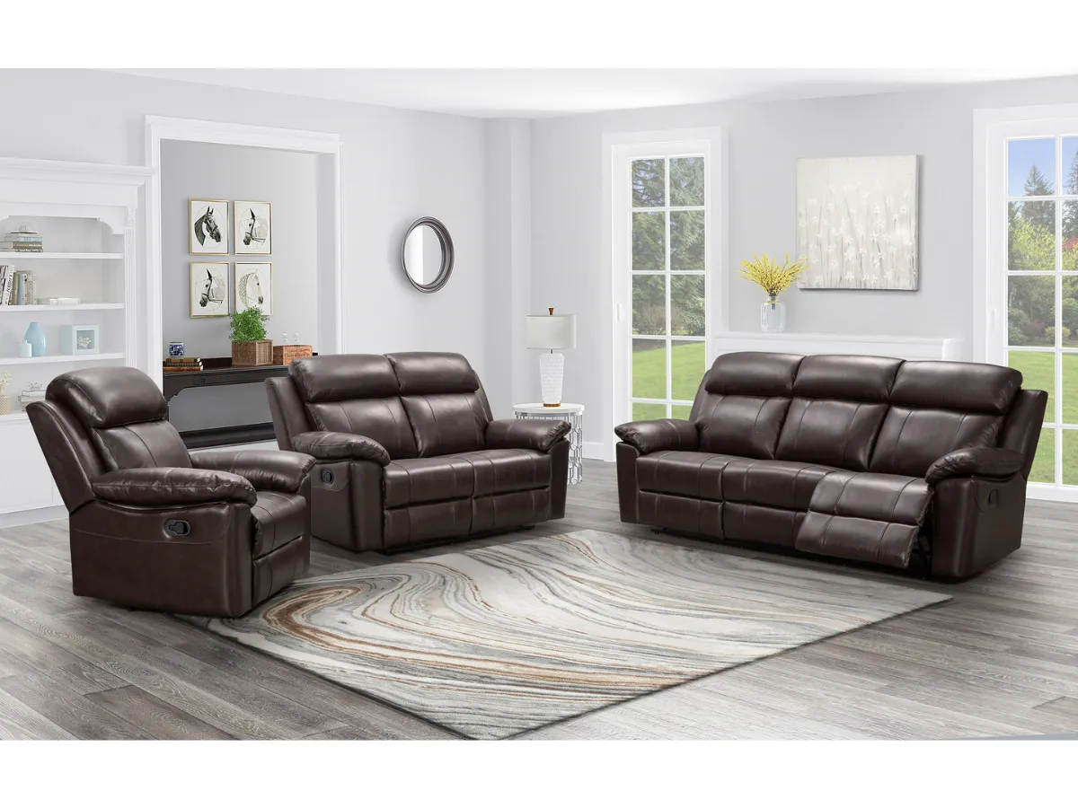 Braylen Top Grain Leather Reclining Sofa Set