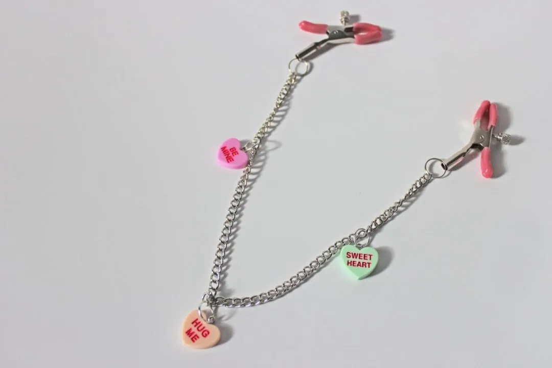 Candy Heart Screw Nipple Clamps