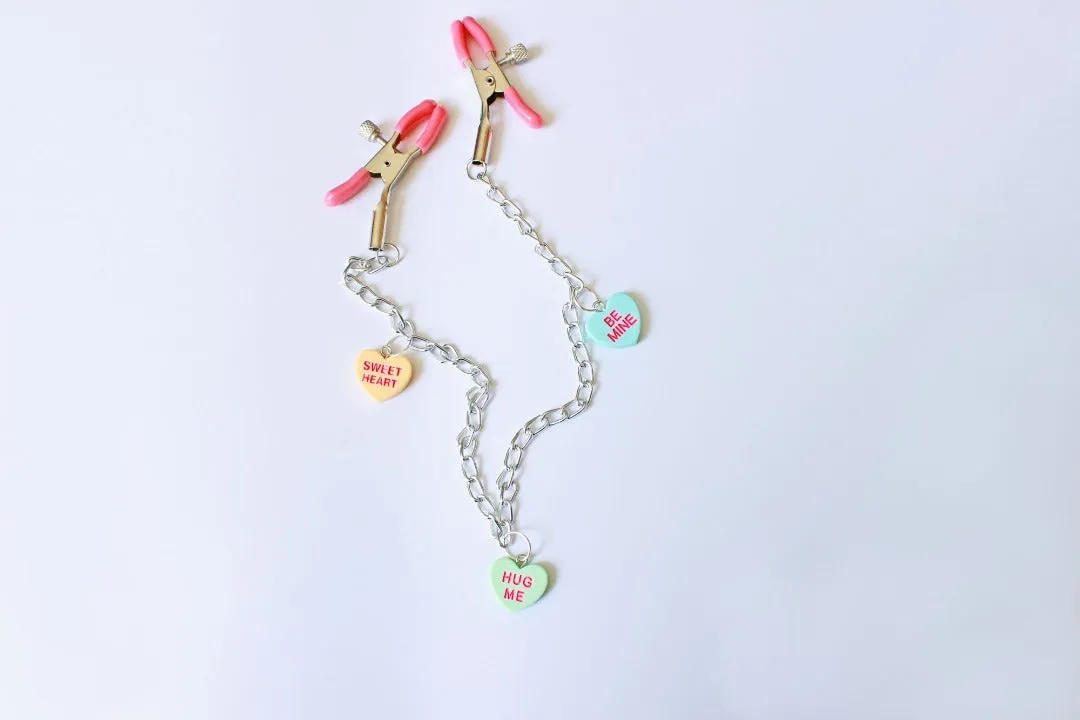 Candy Heart Screw Nipple Clamps