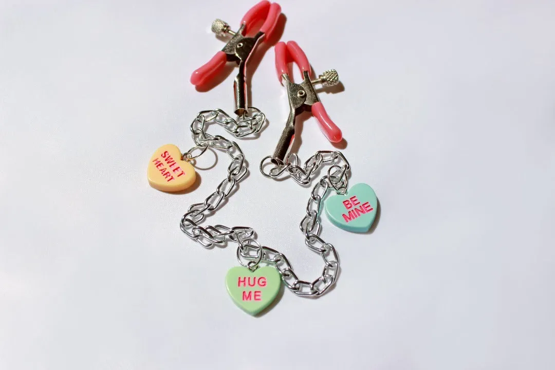 Candy Heart Screw Nipple Clamps