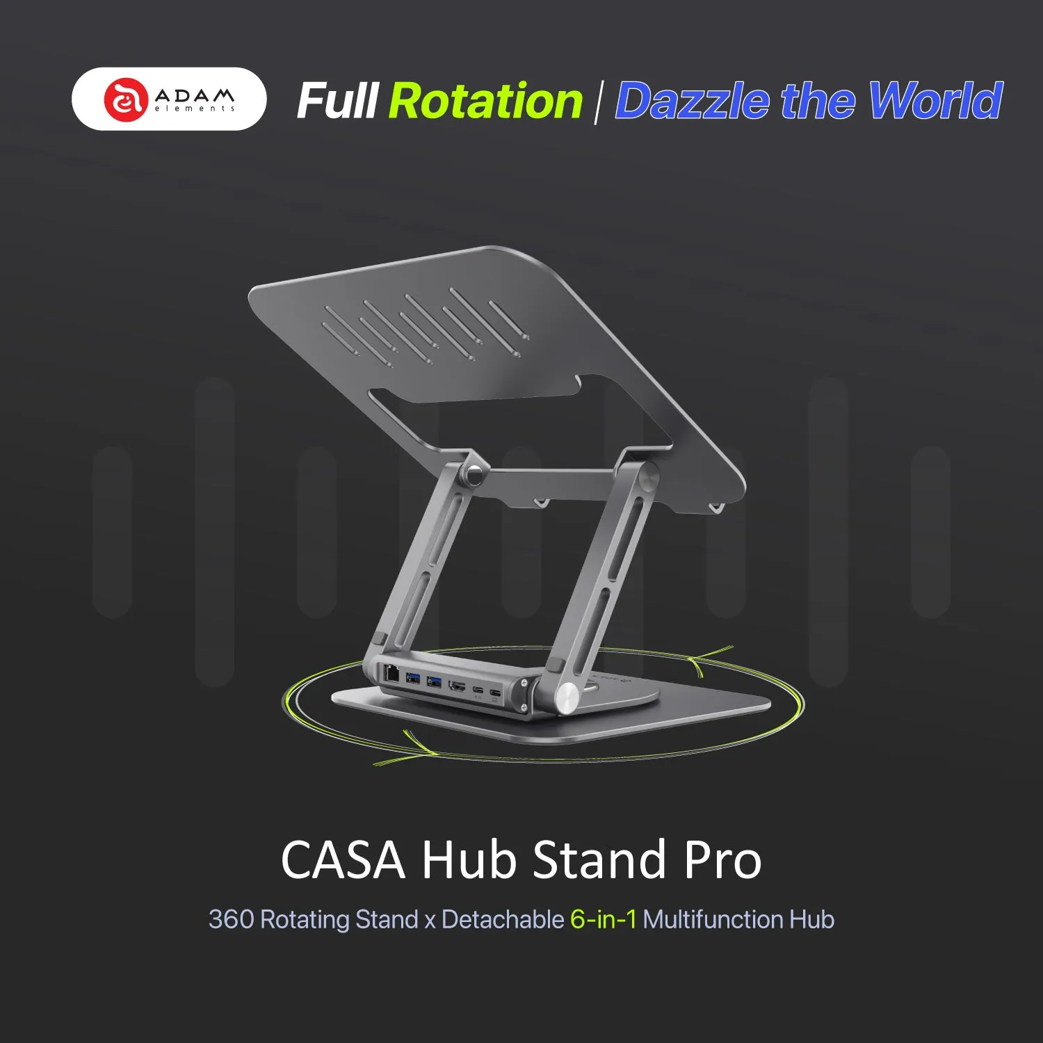 CASA Hub Stand Pro USB-C 6-in-1 Laptop Stand Hub