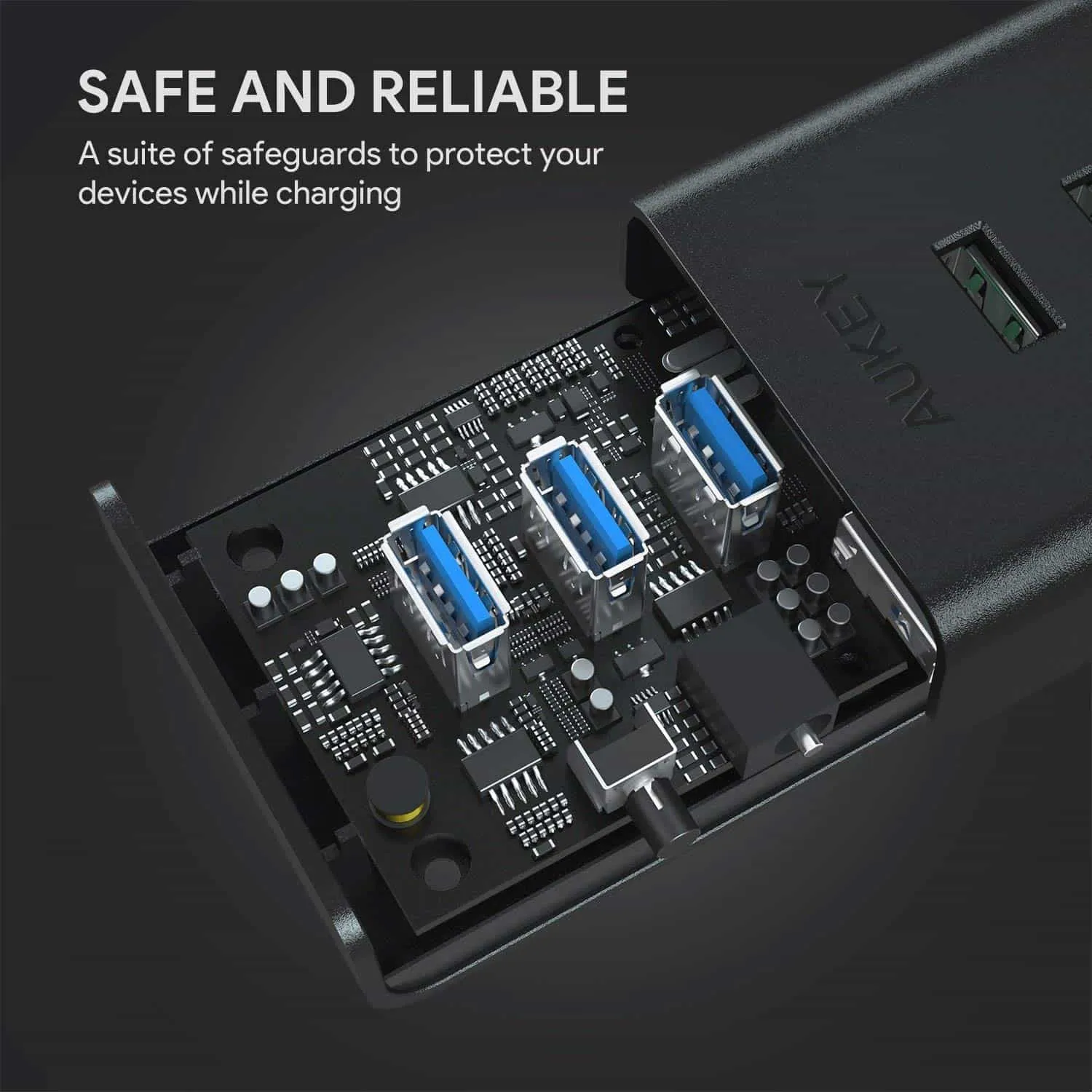 CB-H19 Powered USB Hub with 3 Charging Ports and 4 USB 3.0 Data Ports