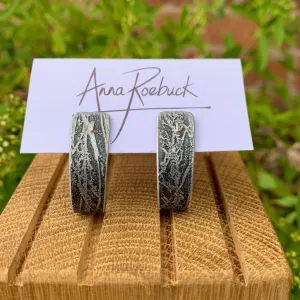 Charcoal grey etched aluminium earrings