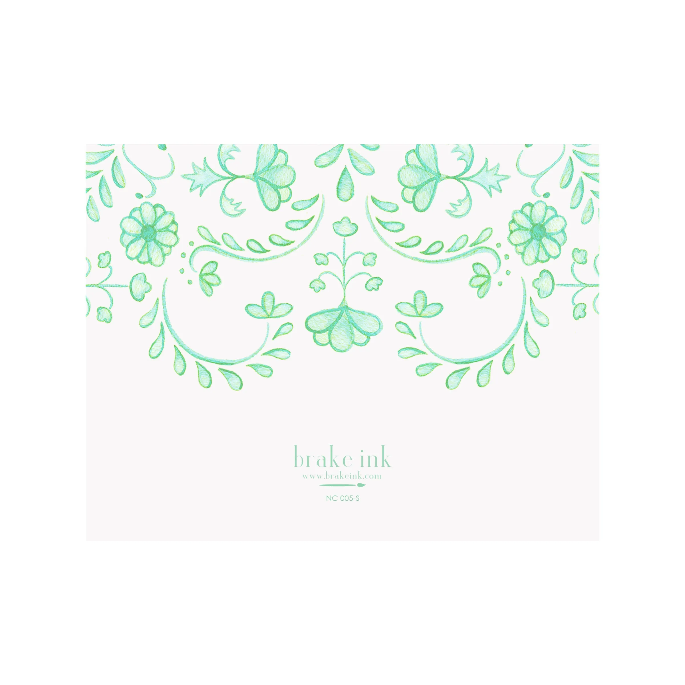 Chinoiserie Note Cards- Seafoam