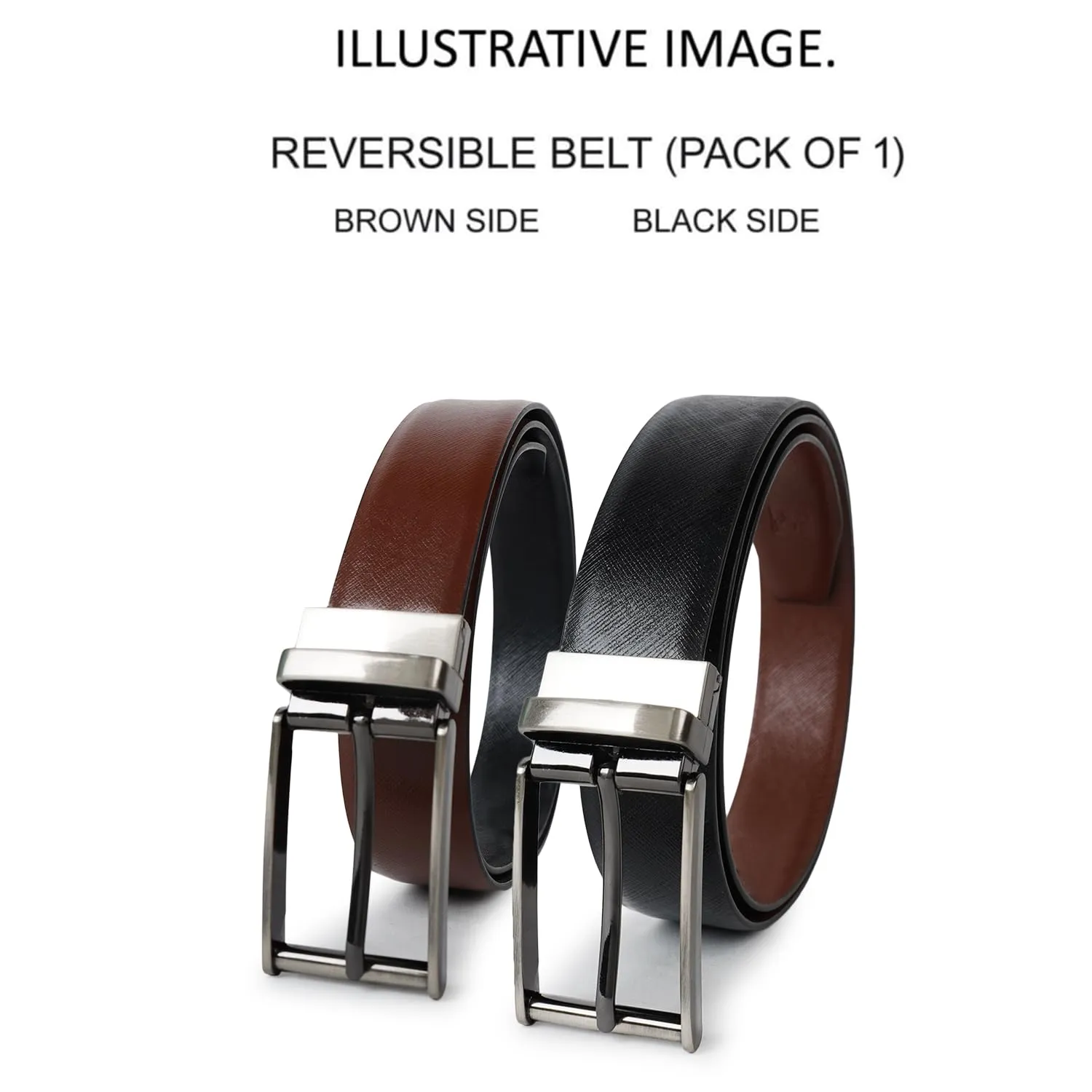 CIMONI Genuine Leather Casual Trendy Reversible Formal Belt For Men in Black Color (1 Year Gurantee)